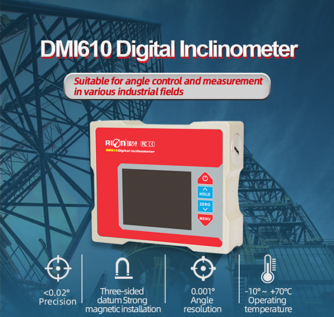 DMI610クリノメーターのデジタル二重軸線、分度器の水準器のフル カラー スクリーン。旋盤のための2つの軸線の数値表示装置